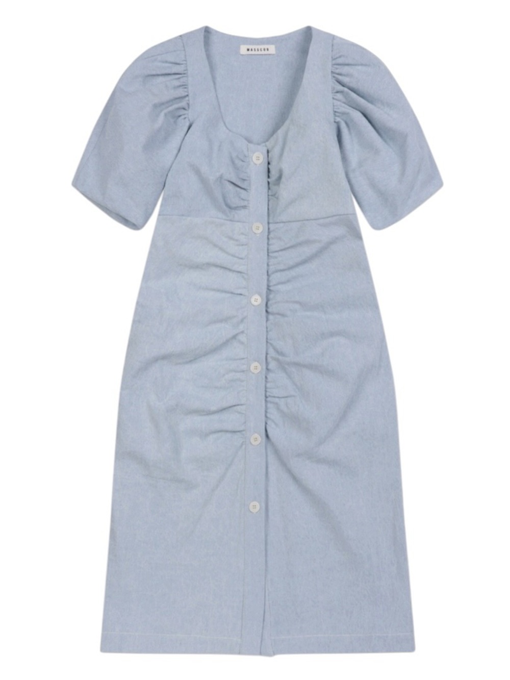 MASSCOB Rande Dress Light Denim Blue Cotton Size XS